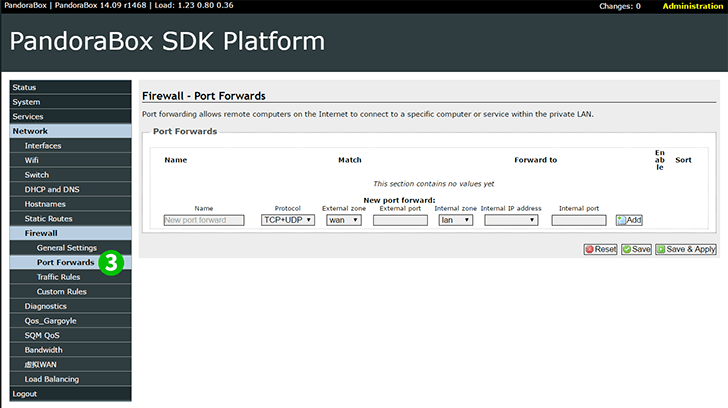 Pandorabox SDK version 14.09 Step 3