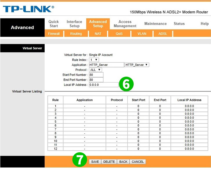 TP-Link TD-W8901N Steps 6-7