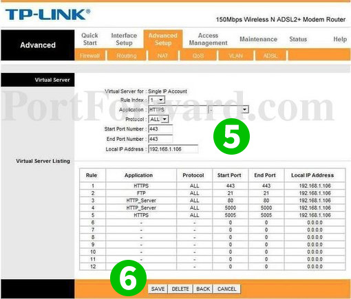 TP-LINK TD-W8951ND Steps 5-6