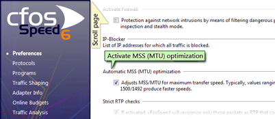 automatic MSS (MTU) optimization