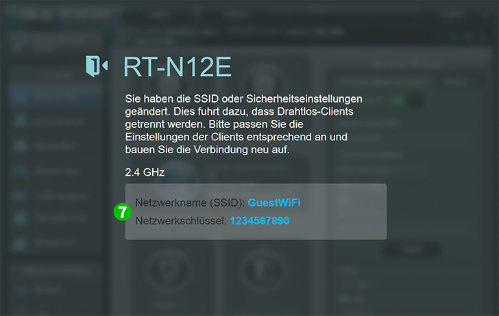 Router-Setup ASUS RT-N12E, Schritt 7 Router-Setup ASUS RT-N12E, Schritt 7