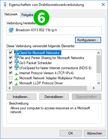 Internetverbindung freigeben, Schritt 6 Internetverbindung freigeben, Schritt 6