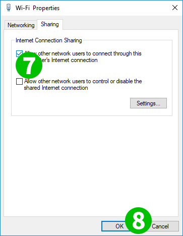 Connection Sharing, Steps 7-8