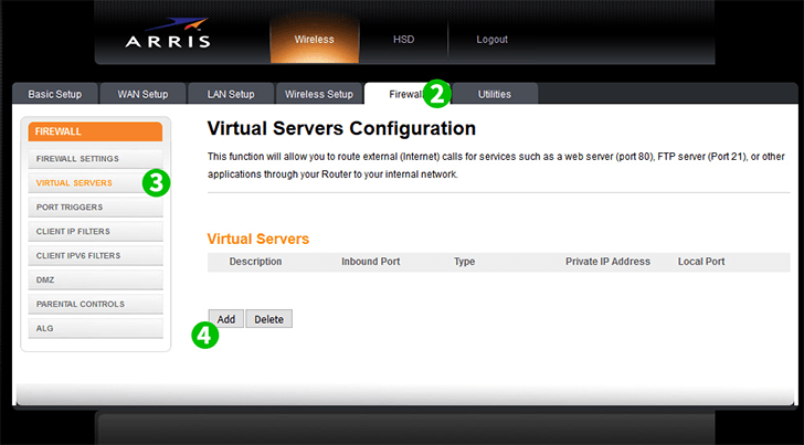 Enable port forwarding for the Arris TG862 - cFos Software