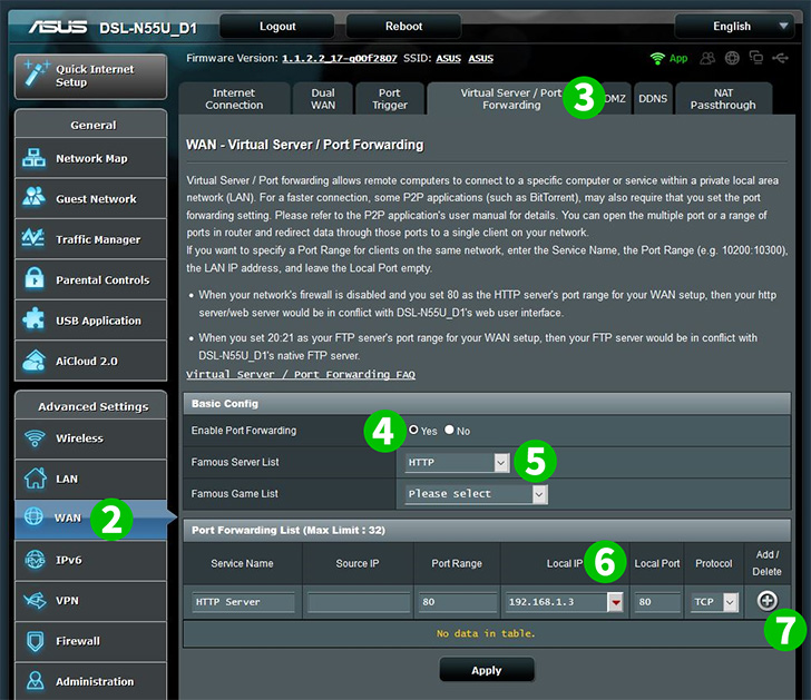 ASUS DSL-N55U_D1 Steps 2-7