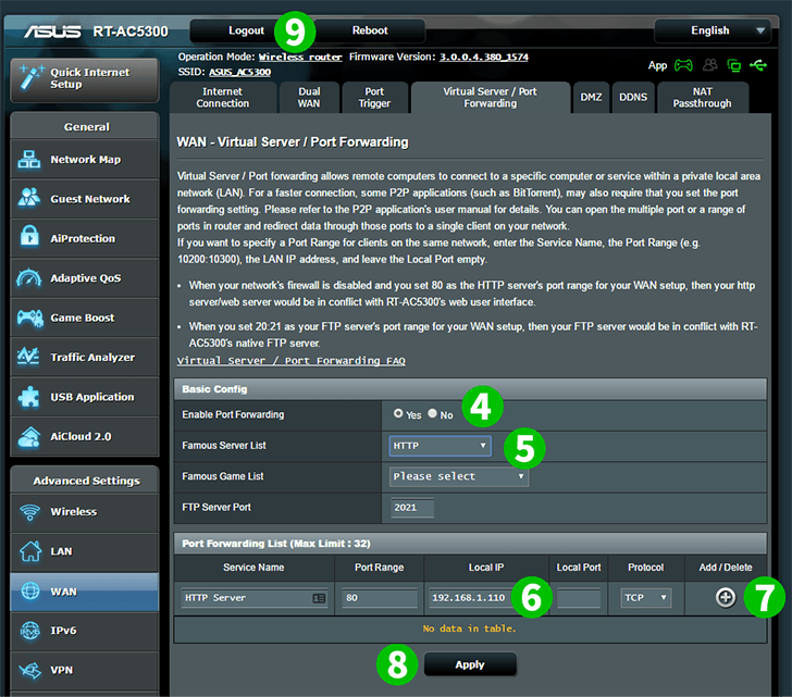 ASUS RT-AC5300 Steps 4-9