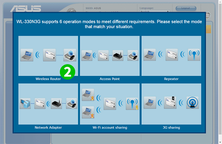 ASUS WL-330N3G Step 2