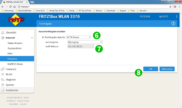 AVM FRITZ!Box 3370 Steps 6-8