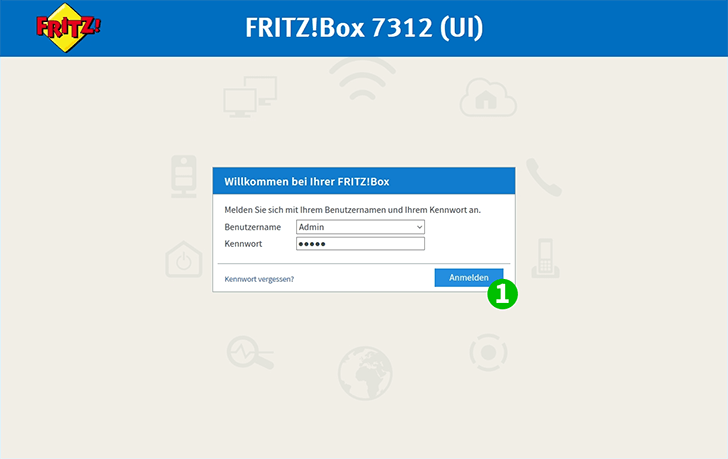 AVM FRITZ!Box 7312 Step 1