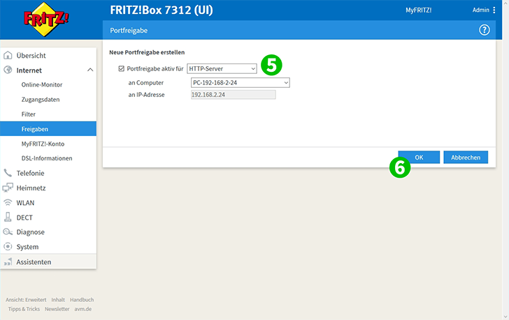 AVM FRITZ!Box 7312 Steps 5-6