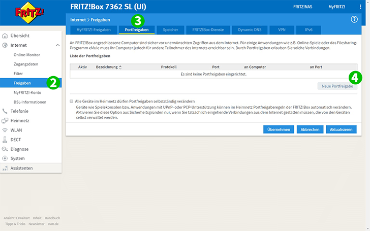 AVM FRITZ!Box 7362 SL Steps 2-4