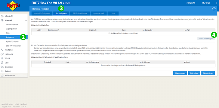 AVM FRITZ!Box 7390 Steps 2-4