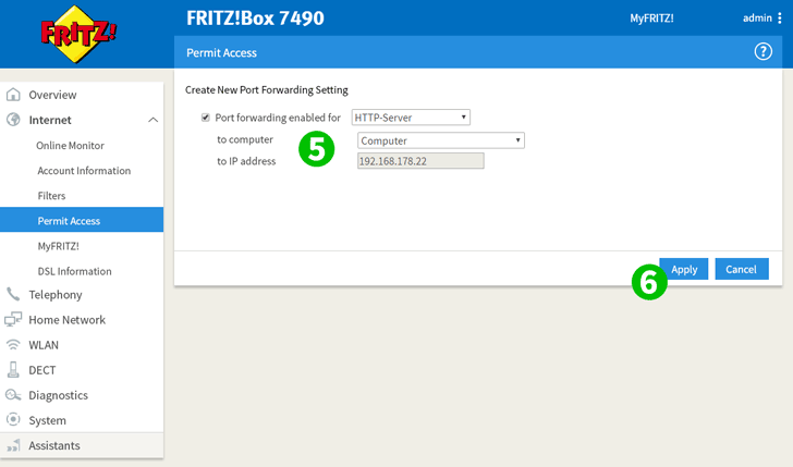 FRITZ!Box 7490 Steps 5-6