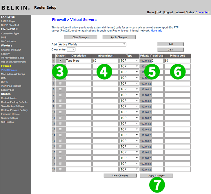 Belkin Connect N150 (F7D5301v1) Steps 3-7