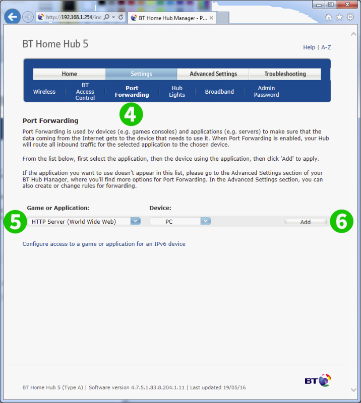 BT Home Hub 5 (Type A) Steps 4-6