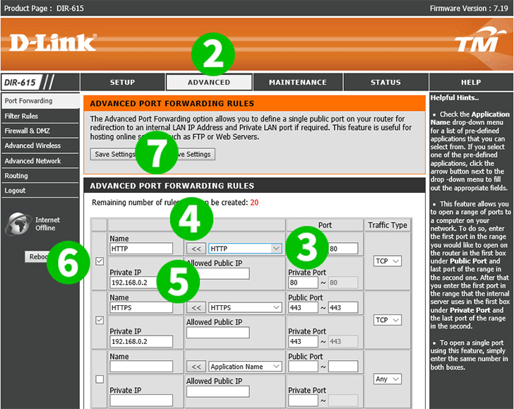 D-Link DIR-615 Steps 2-7