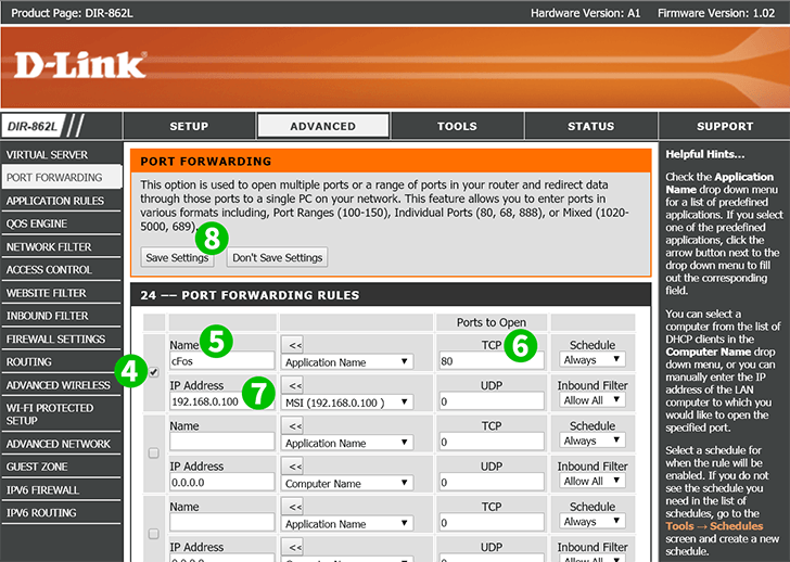 D-Link DIR-862L Steps 4-8