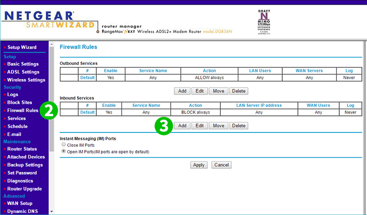 Netgear DG834N Steps 2-3