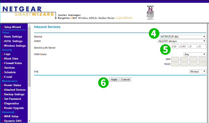 Netgear DG834N Steps 4-6