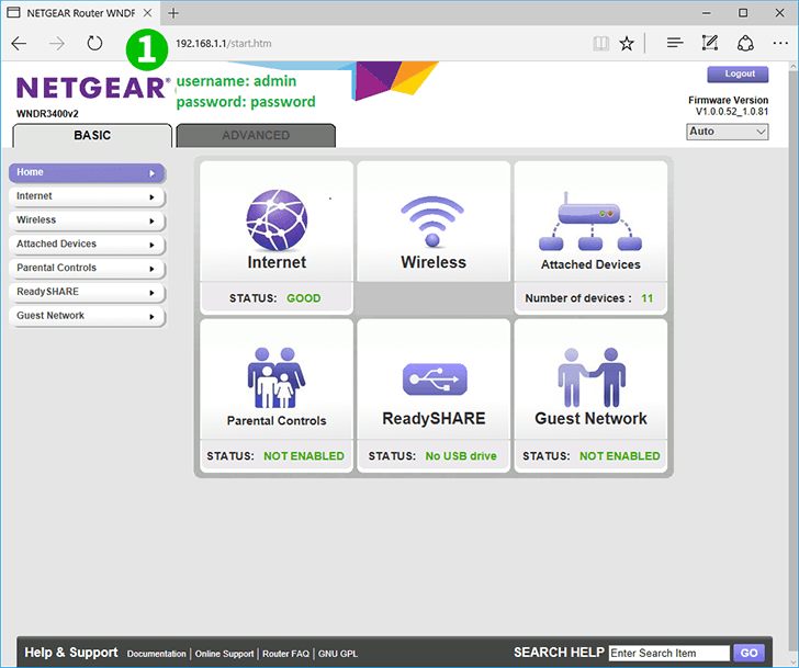 Netgear WNDR3400v2 Step 1