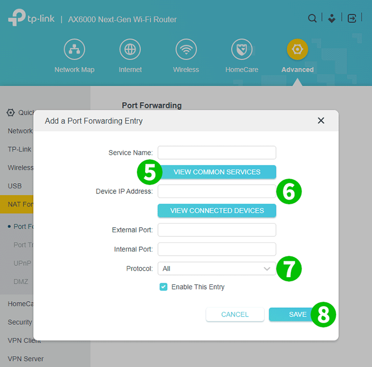 TP-Link Archer AX6000 Steps 5-8