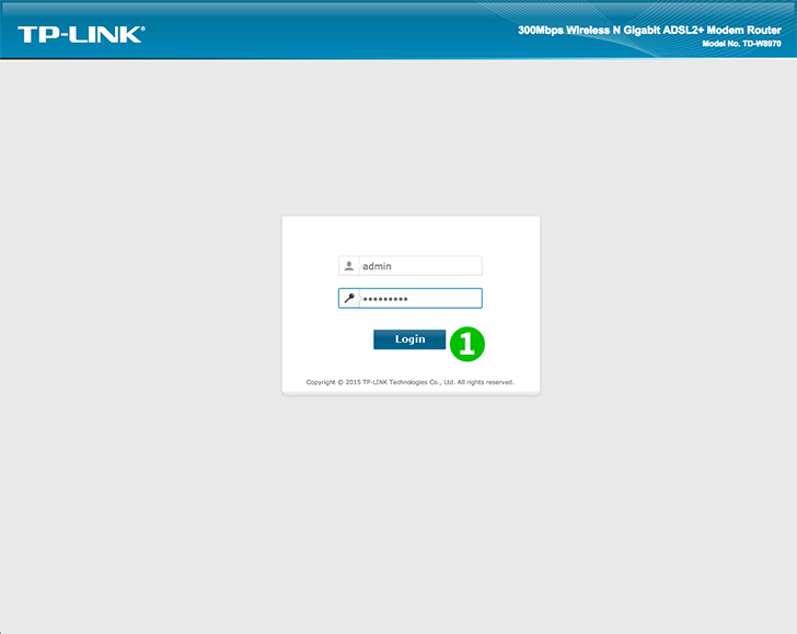 TP-Link TD-W8970 Step 1