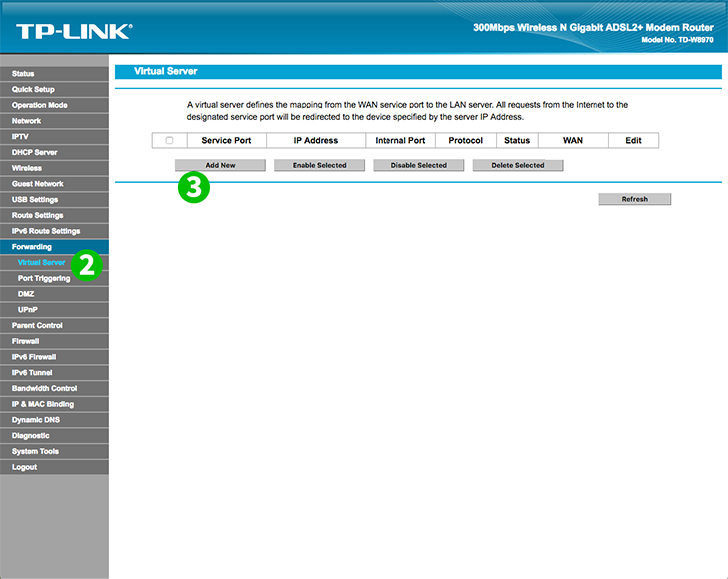 TP-Link TD-W8970 Steps 2-3