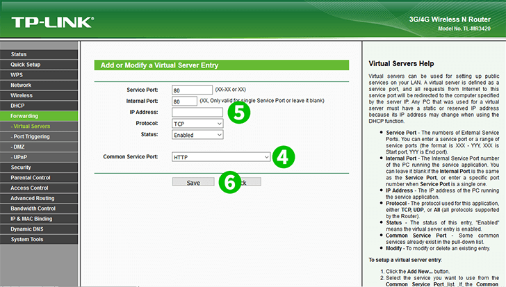 TP-Link MR3420 Steps 4-6