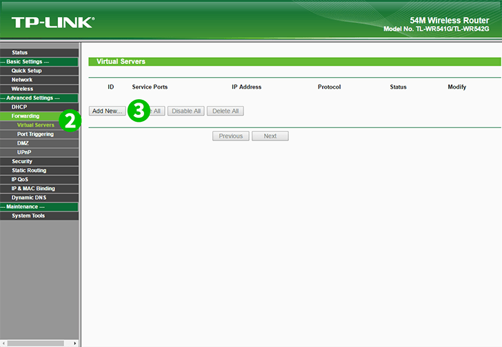 TP-Link TL-WR541G Steps 2-3