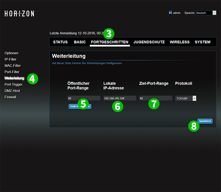 Unitymedia Horizon Steps 3-8