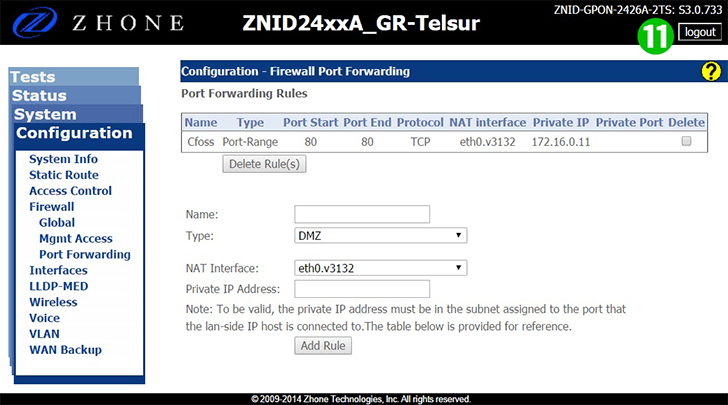 Zhone ZNID-GPON-2426A-2TS Step 11