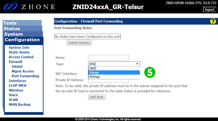 Zhone ZNID-GPON-2426A-2TS Step 5