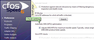 automatic MSS (MTU) optimization