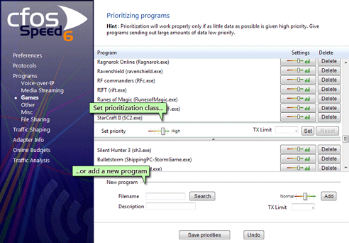 prioritize programs